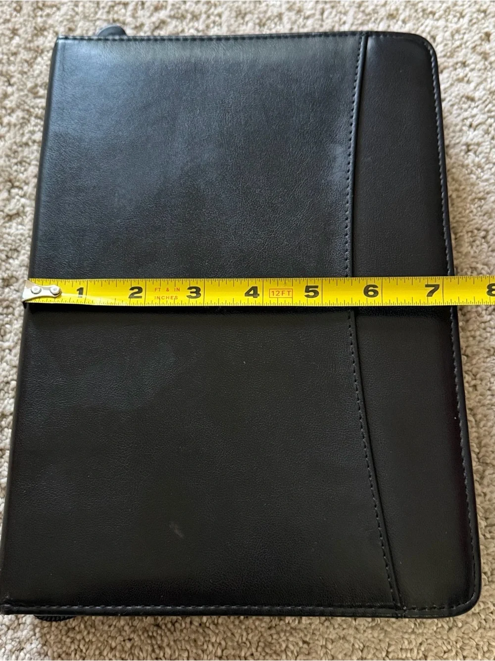 Cambridge Black Leather Organizer Cards Paper Three Gold 1